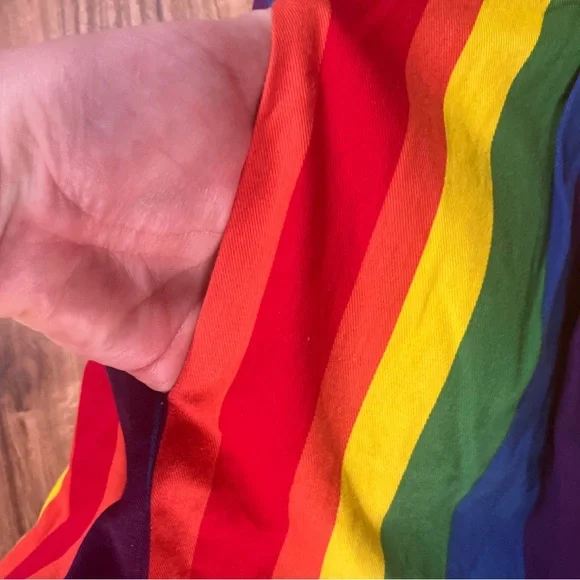 ModCloth Rainbow/Pride Midi 100% Cotton Skirt Size XL EUC - Picture 5 of 10